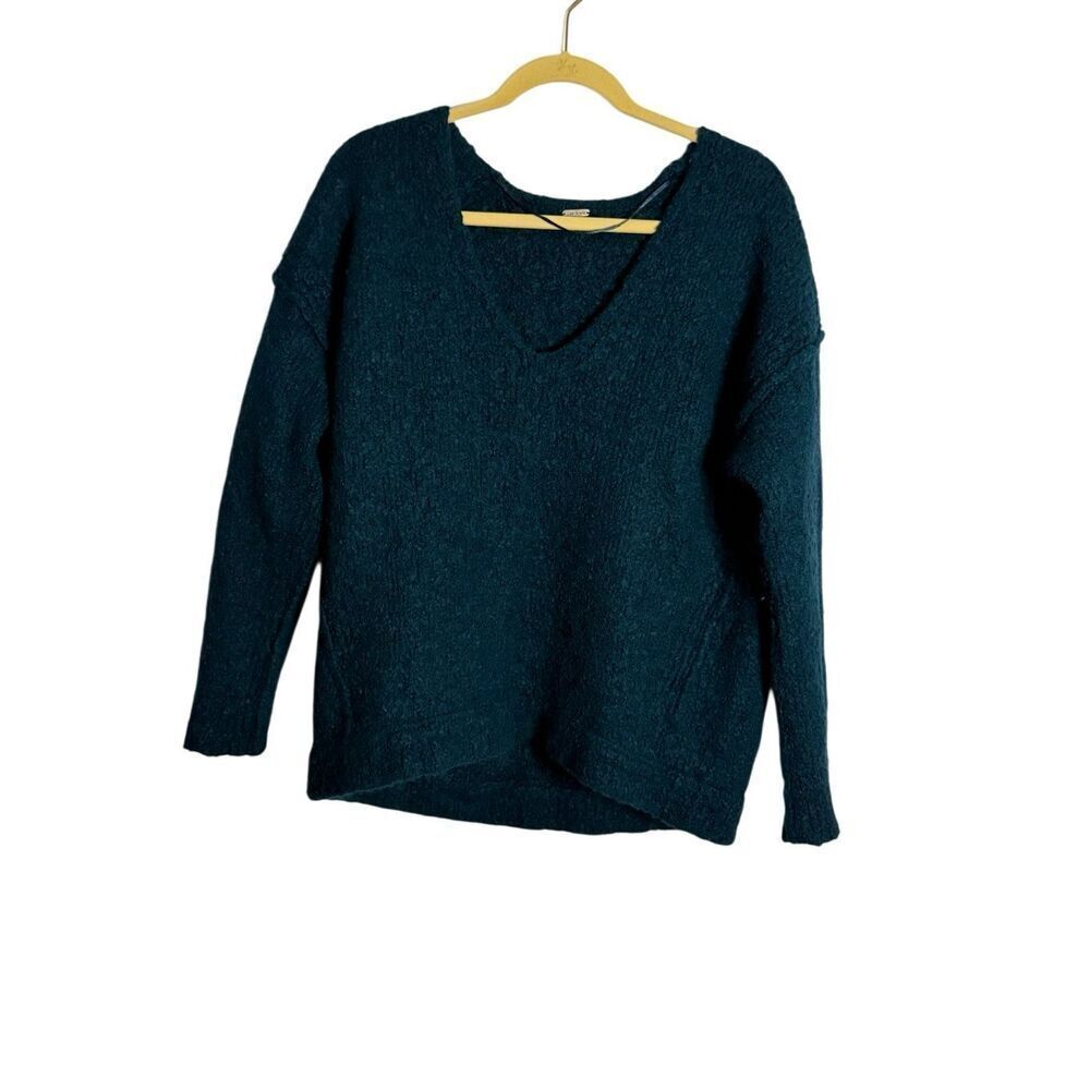 Free People V Neck Oversized Alpaca Blend Knit Sweater